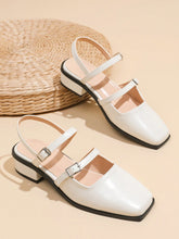 Mary Jane Pumps Women's Chunky High Heels White Sandals